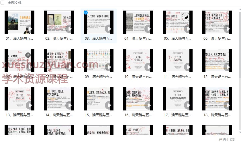 2509269 晟峰说易的《滴天髓与五行生克高级课程》30集视频Y插图