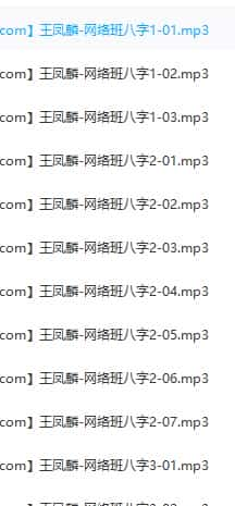 王凤麟网络班八字录音26个录音免费下载插图