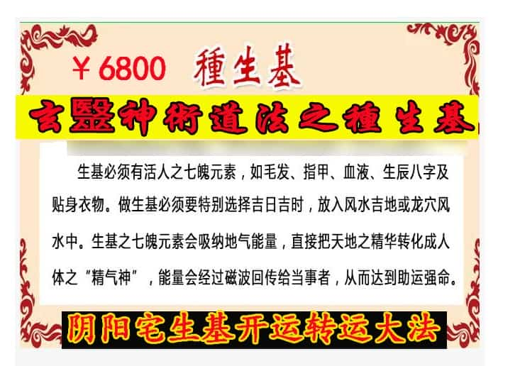 玄毉神术道法之种生基阴阳宅生基开运转运大法（视频+文档+图片）插图