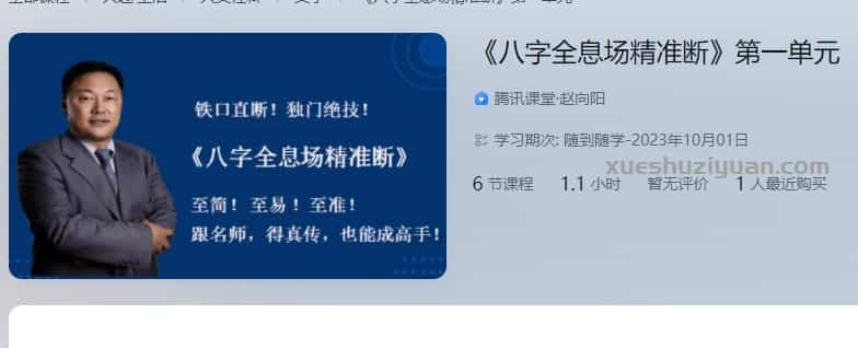 赵向阳八字全息场精准断1-3单元课程录像18集赵向阳八字断命教学资料插图