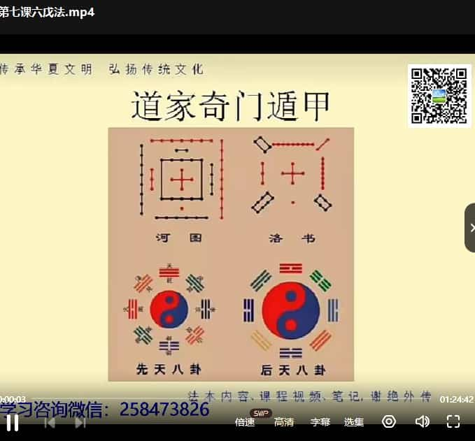 道家奇门 三知道奇门遁甲调理实战精品网课视频12课时+79页电子教材插图1