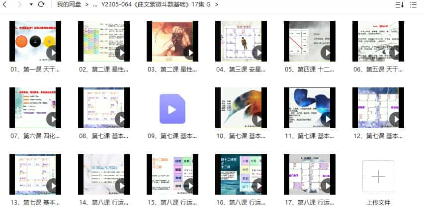 曲文紫微 曲文紫薇斗数初阶课程视频17集 百度网盘下载插图1