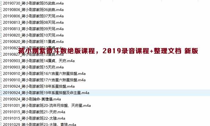 蒋小刚紫微斗数绝版课程，2019录音课程+整理文档插图