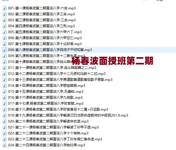 杨春波 面授班第二期录音文件24集插图