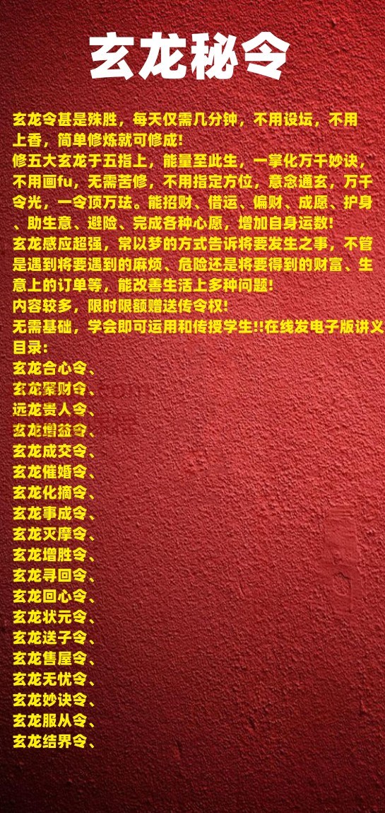 玄龙秘令 能招财、借运、偏财、成愿、护身、助生意、避险、完成各种心愿插图