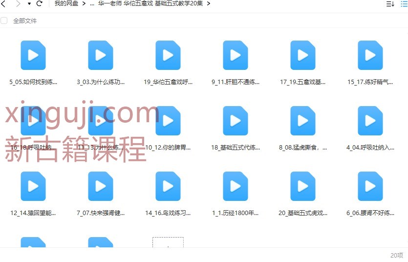 2404039-1 华一老师 华佗五禽戏 基础五式教学20集插图