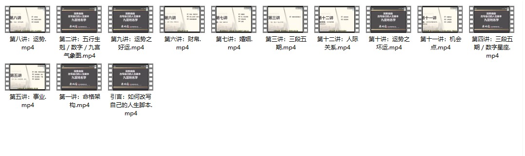 廉破府 九宫姓名学（视频）13讲【原版】插图