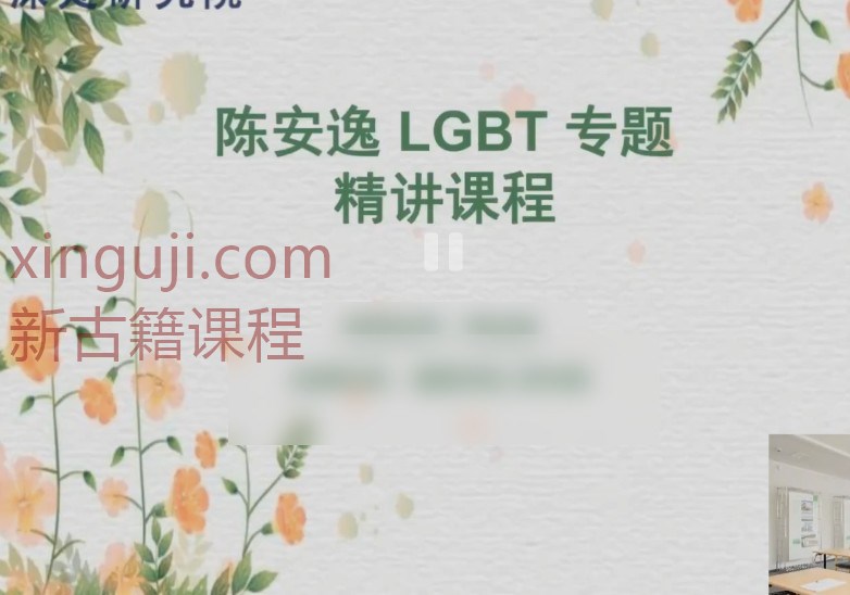 陈安逸高阶LGBT专题（4课）视频插图